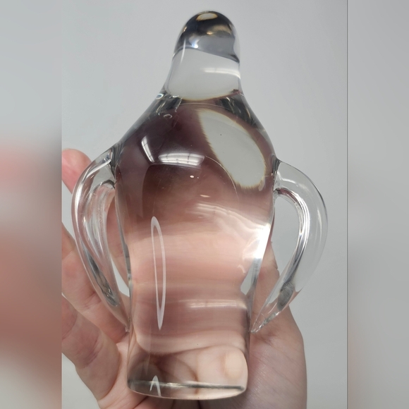 Vintage 1974 Penguin Crystal Art Glass Hand-Blown Figurine Paperweight Clear 6" - Picture 4 of 11